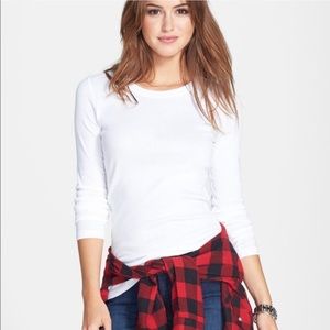 red and black plaid long sleeve blouse.